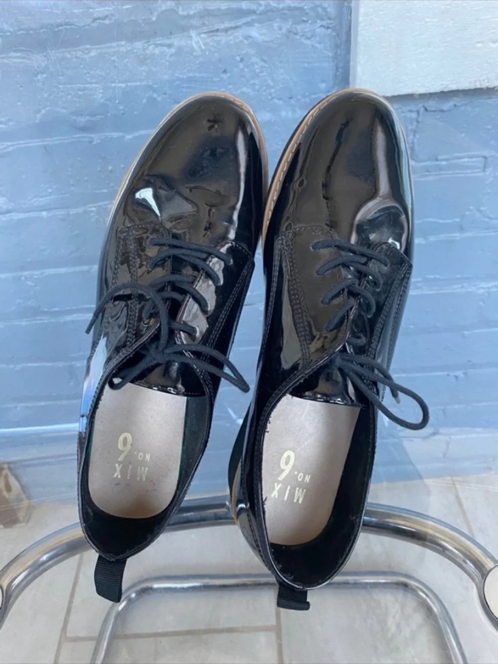 Mix No. 6 Men’s Black Patent Derby Oxfords